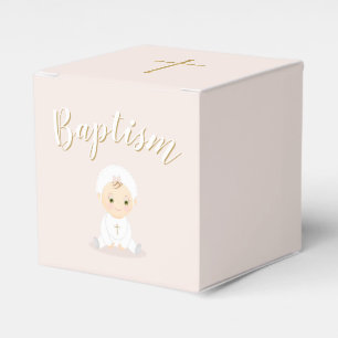 Baptism Baby Girl with Bonnet Favour Box
