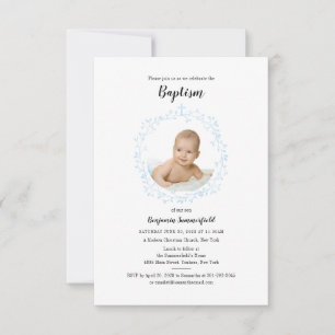 Baptism Baby Photo Christian Religious Event Invitation