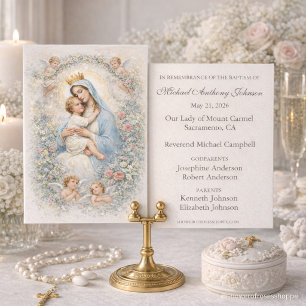 Baptism Blessed Mother & Child Remembrance  Business Card