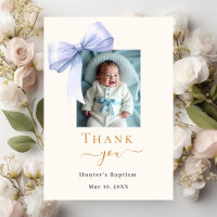Baptism blue bow photo cream boy