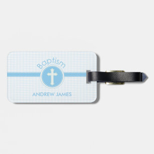 Baptism Blue Child of God, Customisable Luggage Tag