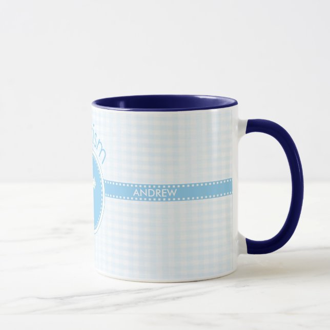Baptism Blue Child of God, Customisable Mug (Right)
