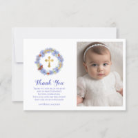 Baptism Blue Cornflower & Wheat Butterfly Photo