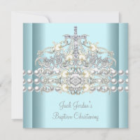 Baptism Blue Tiara Silver White Pearl Diamond