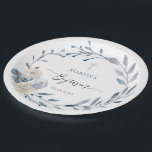 Baptism blue wreath  Paper Plate<br><div class="desc">Baptism paper plates</div>