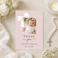 Baptism bow photo blush muted rose pink