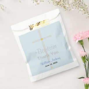 Baptism Boy Blue Thank You Favour Bags