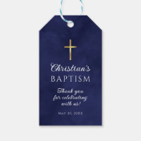 Baptism Boy Elegant Royal Blue Watercolor