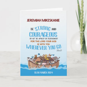 Baptism Boy Noah’s Ark Theme Card