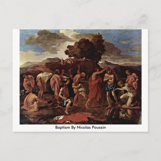 Baptism By Nicolas Poussin Postcard (Front)