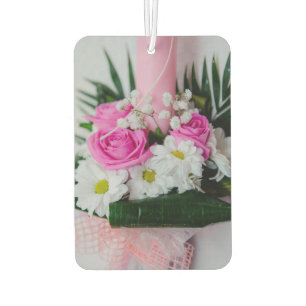 Baptism candle car air freshener