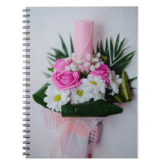 Baptism candle spiral notebook