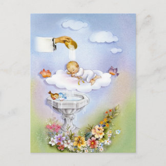 Baptism christening baby postcard