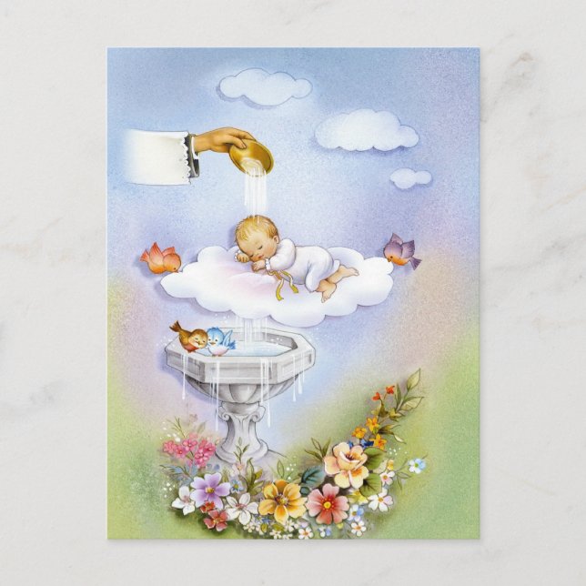 Baptism christening baby postcard (Front)
