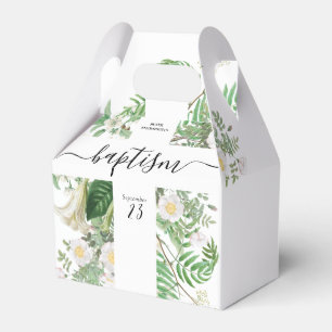 Baptism Christening Cross Greenery Gender Neutral Favour Box