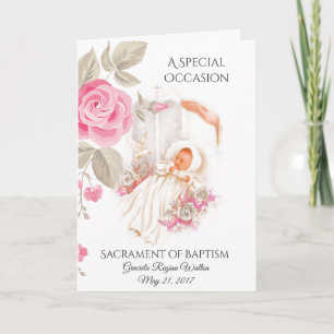 Baptism Christening Girl Christian Invitation