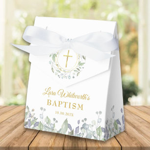 Baptism Christening Greenery Foliage Favour Box