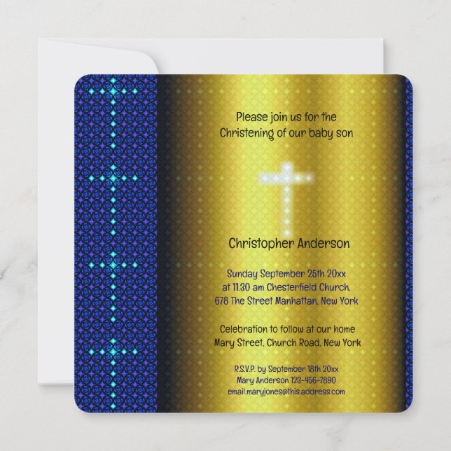 Baptism Christening Invitation (Back)