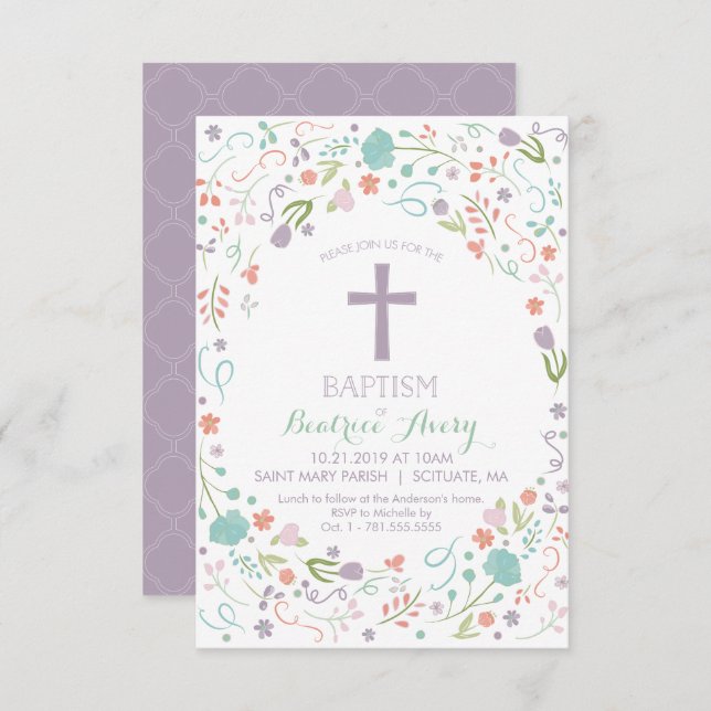 Baptism, Christening Invitation - Customised (Front/Back)