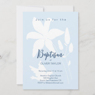 Baptism Christening Lily flower Invitation