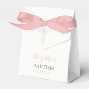 Baptism, Christening Party Favour Box; Cross (Girl Favour Box