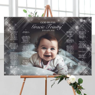 Baptism Christening photo seating chart elegant