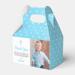 Baptism Christening Religious Boy Photo Favour Box