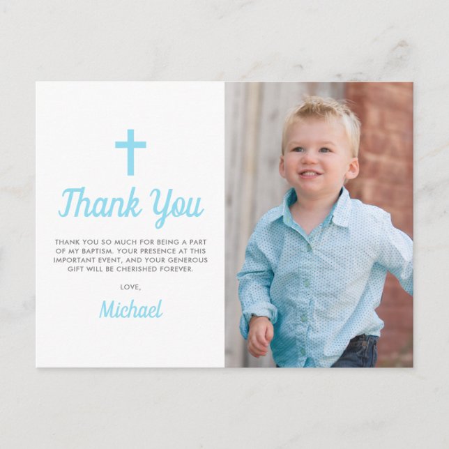 Baptism Christening Religious Boy Photo Postcard (Front)