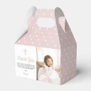 Baptism Christening Religious Pink Girl Photo Favour Box