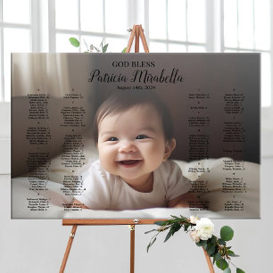 Baptism Christening seating chart with photo
