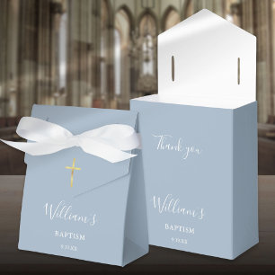 Baptism Christening  Signature Script Dusty Blue Favour Box