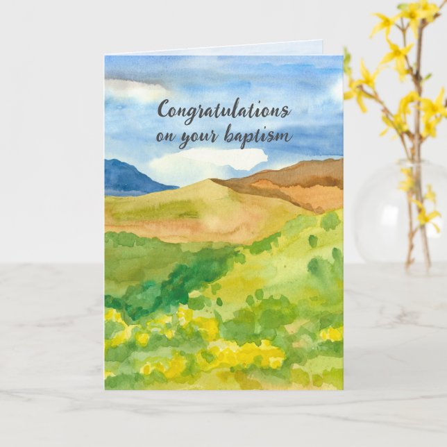 Baptism Congratulations Bible Scripture For Adult Card (Yellow Flower)