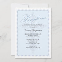 Baptism Cross Blue Invitation
