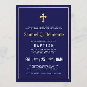 Baptism Dark Navy Invitation