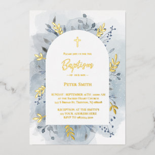 Baptism dusty blue watercolor
