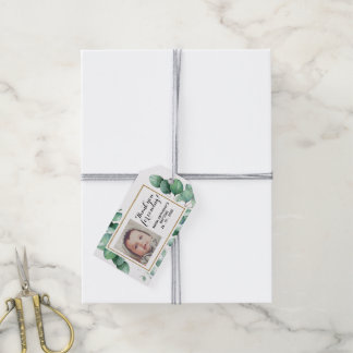 Baptism Elegant Eucalyptus Greenery THANK YOU Gift Tags