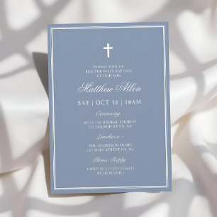 Baptism Elegant Modern Cross QR Code Invitation
