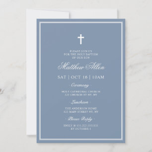 Baptism Elegant Modern Cross QR Code Invitation