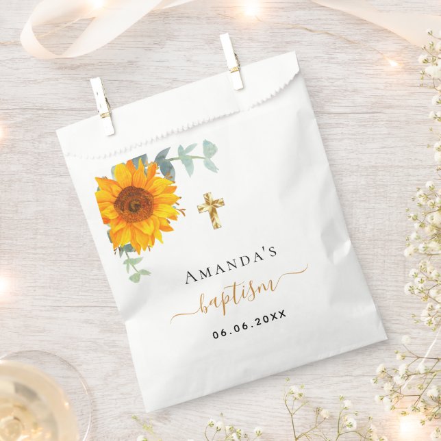 Baptism eucalyptus rustic sunflower boy girl favour bags (Clipped)