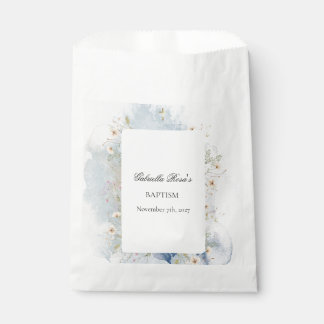Baptism Favour Bags with flowers and cross