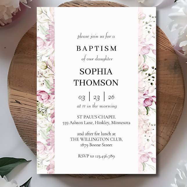 Baptism floral invitation (Creator Uploaded)