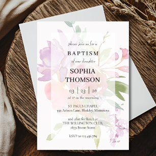Baptism floral invitation