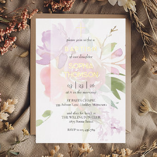 Baptism floral invitation