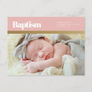 Baptism For Her Modern and Simple Photo Postcard