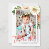 Baptism For Her Watercolor Floral