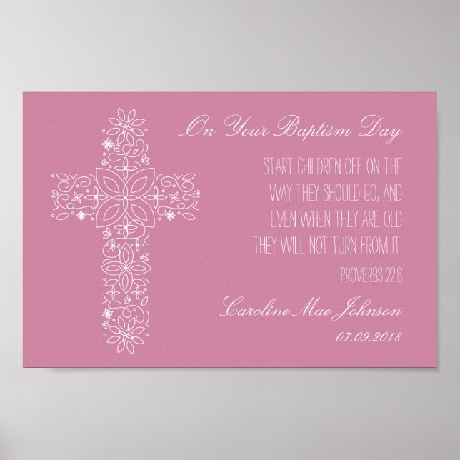 Baptism Gift - Customised Print w/ Bible Passage (Front)