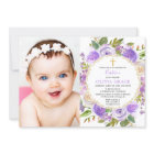 Baptism girl floral purple lavender lilac photo