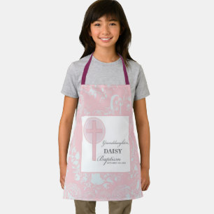 Baptism Granddaughter Pink Lace Personalised Apron