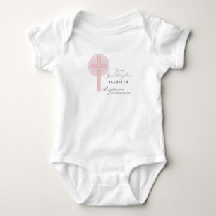 Baptism Great Granddaughter Pink Lace Personalised Baby Bodysuit