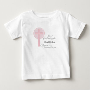 Baptism Great Granddaughter Pink Lace Personalised Baby T-Shirt